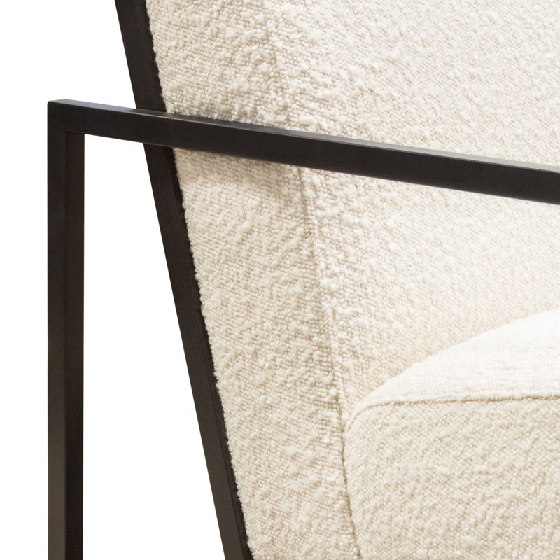 Black Velvet and Metal Slipper Accent Chair