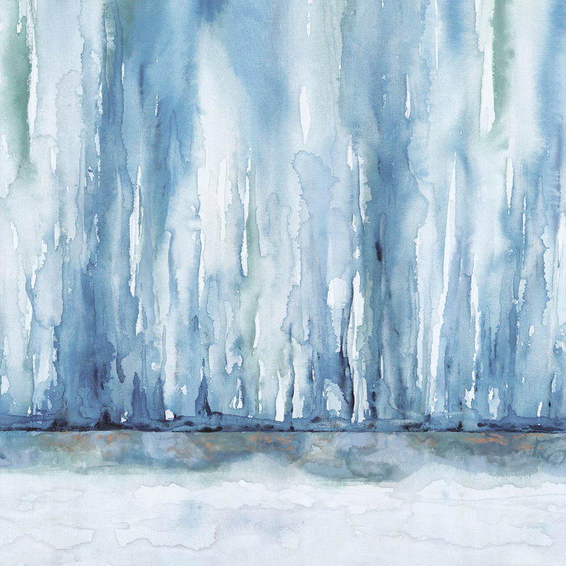 Blue Waterscape - Wrapped Canvas Painting, 30cm H x 30cm W x 3.8cm D