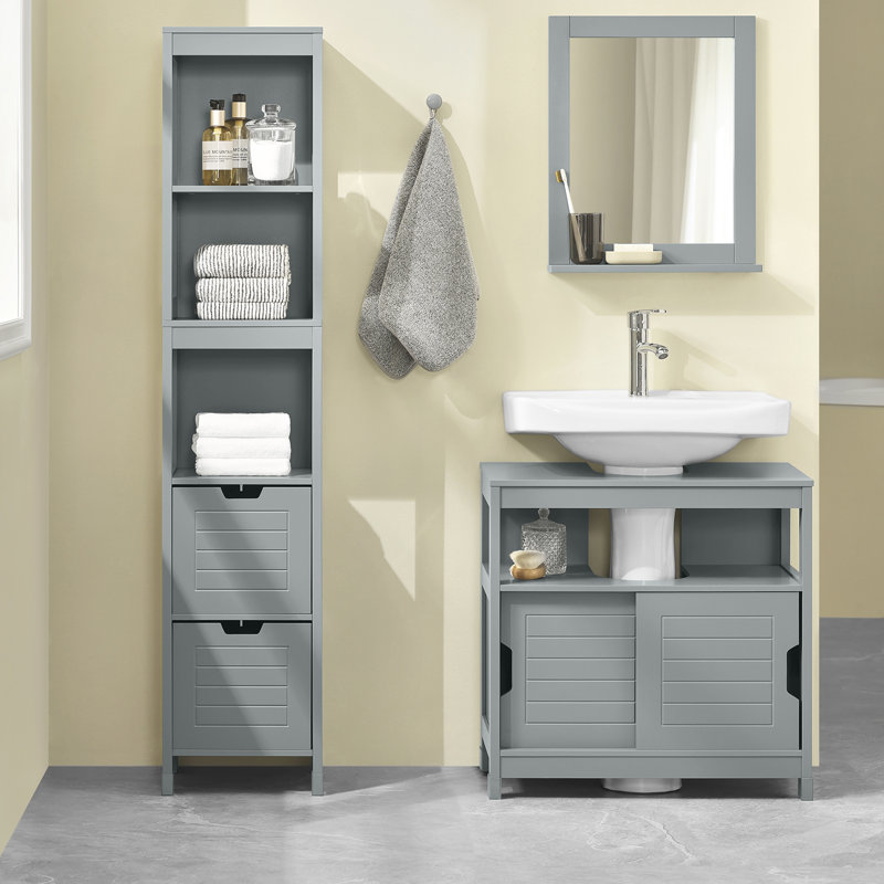 Lyndora 30 x 144cm Free Standing Cabinet, Gray