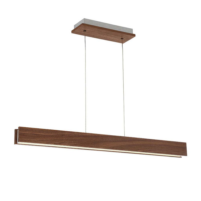 Drift Single Light Glass Dimmable LED Pendant, 3" H x 38" W x 2" D, Dark Walnut