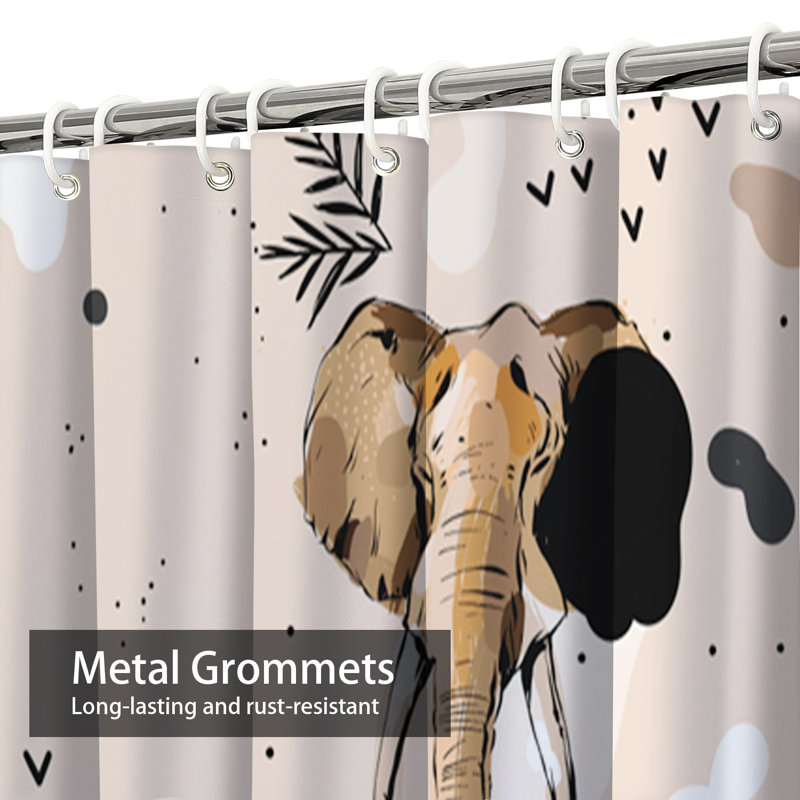 Rideau de douche Abstract Creative Elephant, L 72 po x l 84 po