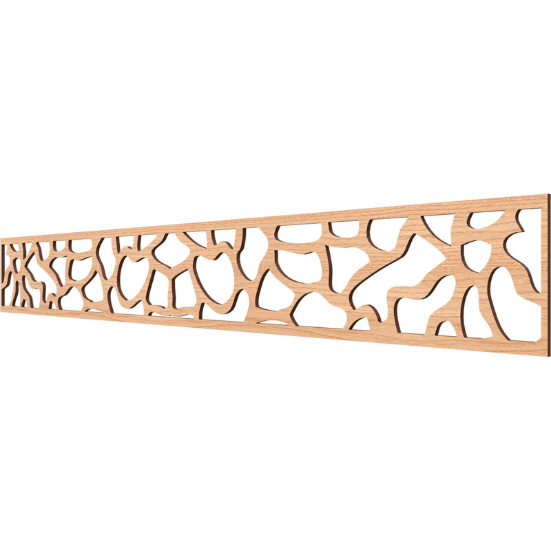 46 1/4"W x 6"H x 3/8"T Rochester Fretwork Moulding, Hickory, Hickory, 6" H x 46.5" W x 0.375" D