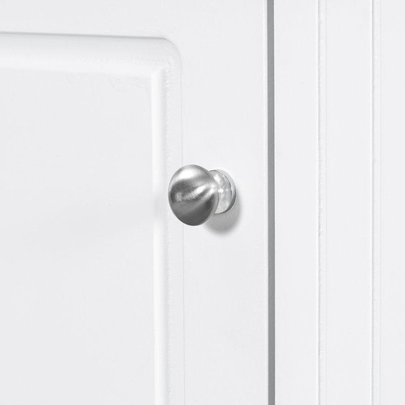 Meuble-lavabo autoportant avec lavabo en céramique et armoire de rangement, Blanc