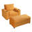 42.8" Oversized Chaise Lounge Chair With Storage Ottoman, Corduroy Sofa Bed With Cup Holders & USB Charging Port, Upholstered Sleeper Chair, Deep - Seat Reading Couch For Living Room, Bedroom,Yellow-1887469418