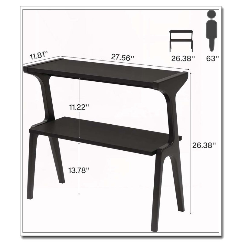 Table de chevet en bois, table de canapé, table d'appoint à 2 niveaux