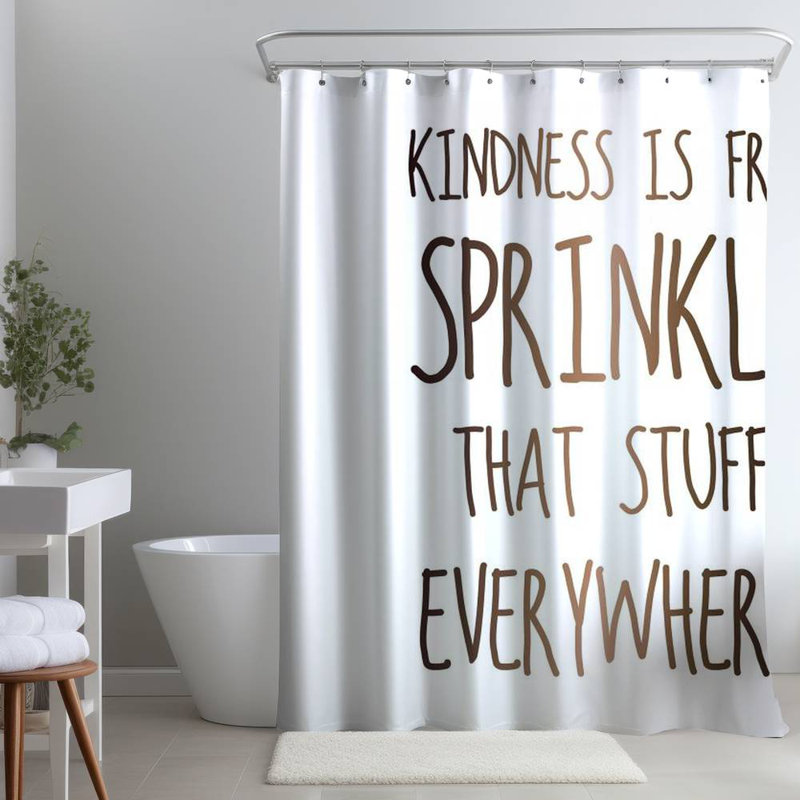 Shower Curtain QU3 – Polyester Shower Curtain, Dye Sublimation Print, 71" W × 74" L