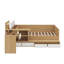 Lit plateforme double en bois avec six tiroirs, des tablettes et une coiffeuse-1016850664