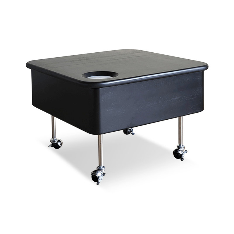 Solid Wood Rectangular Coffee Table, Black