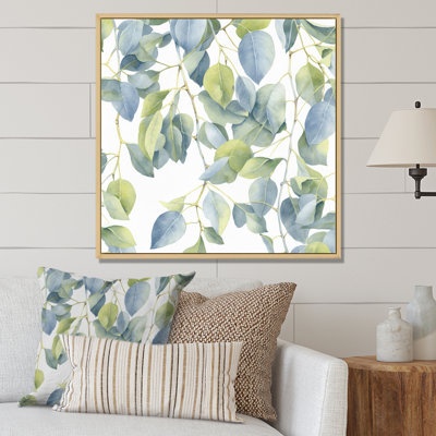 «White Green Minimalisme Eucalyptus Essence II», reproduction sur toile