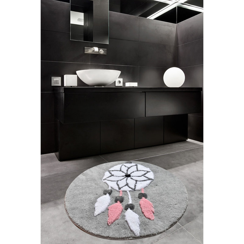 Tapis de bain Whitley, Blanc / rose / gris