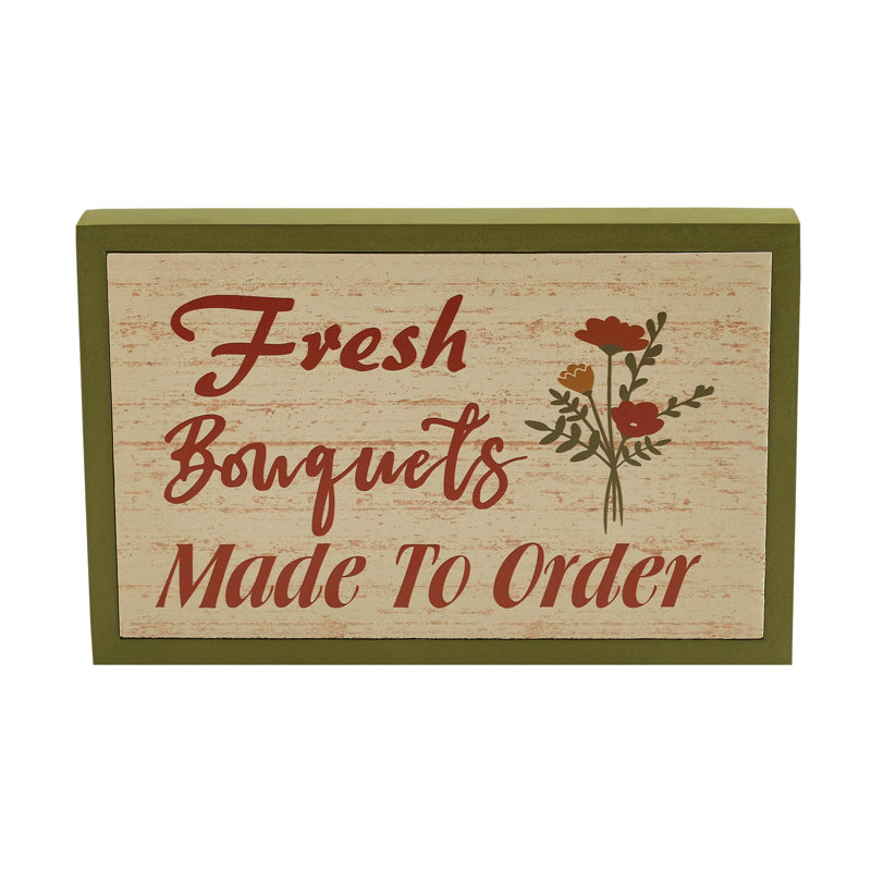 Rustic Moss Green and Tan MDF Framed Wall Sign 6.5" x 10"