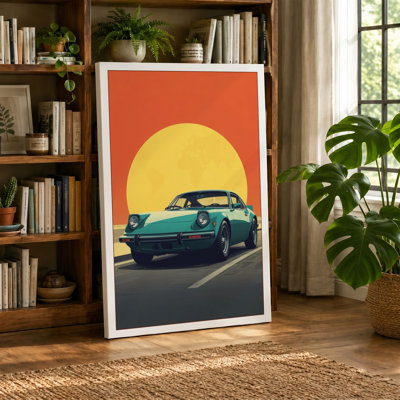 Cruising Into Sunset Retro - Wrapped Canvas
