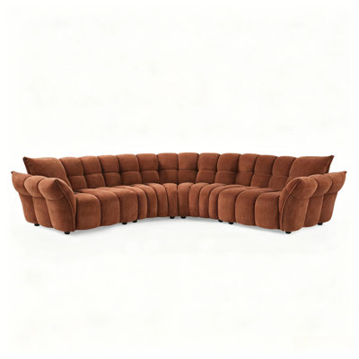 Minimore Modern Style 112.6" W Marigold L Shape 5s Sofa
