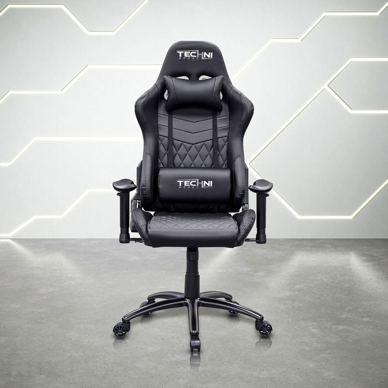 Fauteuil de jeu ergonomique noir à dossier haut