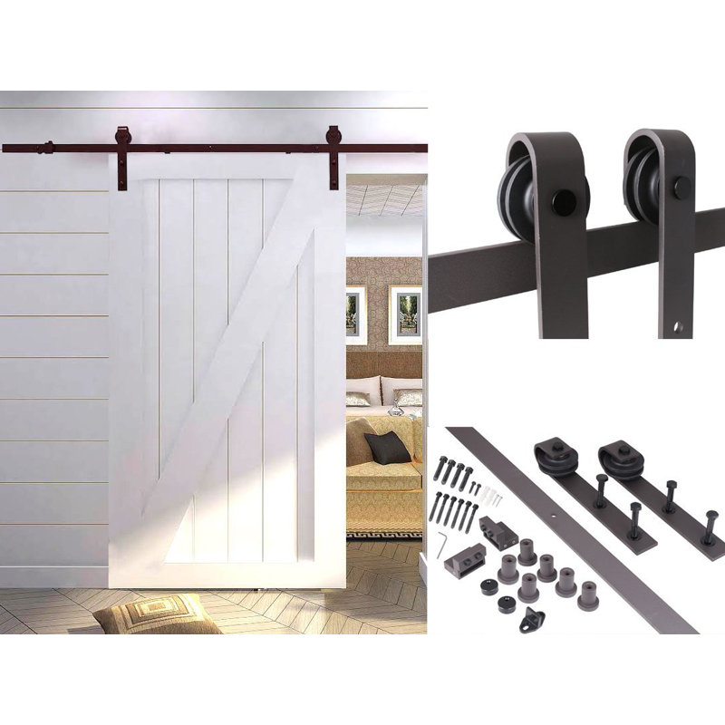 Country Sliding Standard Double Track Barn Door Hardware Kit