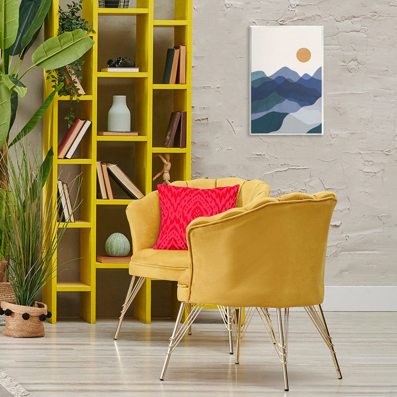 "Blue Layered Mountains", art mural sur bois par JJ Design House LLC, H 19 po x l 13 po