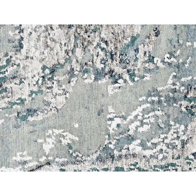 Hand Knotted Area Rug in Beige And Blue
