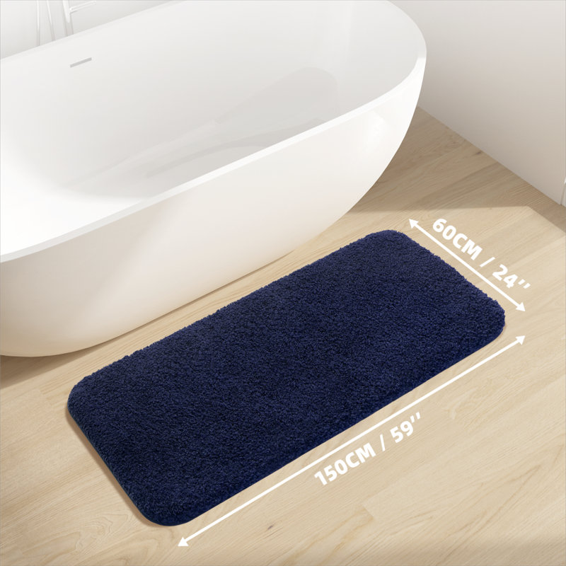 Tapis pour salle de bain Gaenside, Bleu marine, L 59 po x l 24 po