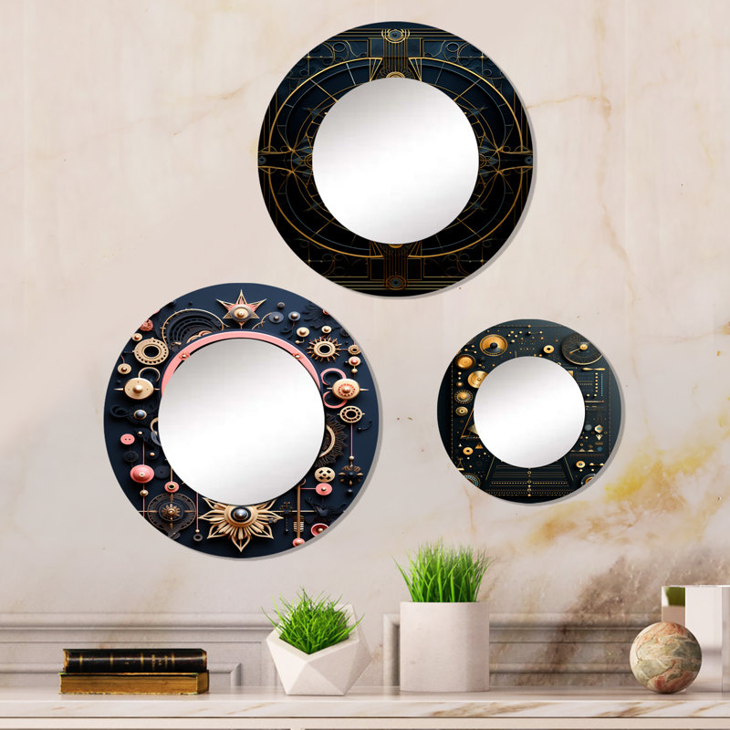 Loriano Metal Round Mirror
