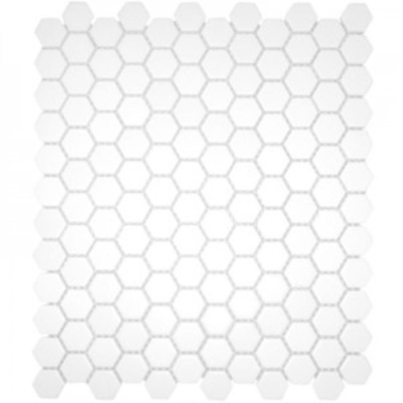 Carreau de mosaïque en porcelaine nid d'abeille pour mur et plancher 1 "x 1" Cascade, Blanc