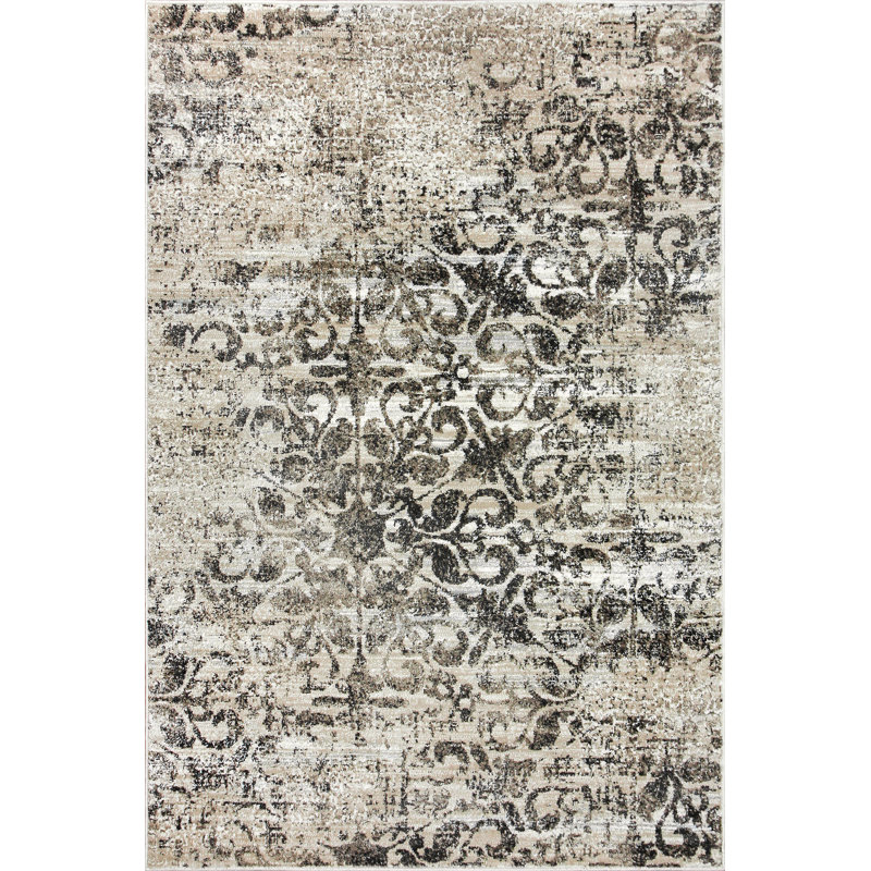Tapis brun/beige Terrill, Rectangulaire 6 pi 7 po x 9 pi 10 po