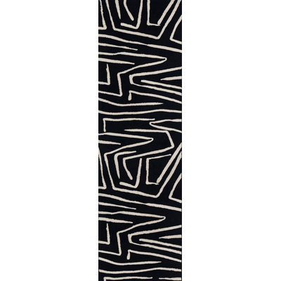 Tapis marocain noir / ivoire Moro