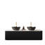 Meuble-lavabo 60 po avec 2 lavabos vasques noirs, armoire flottante, rayé 3D, pré-assemblé, système de fermeture en douceur, structure robuste-556459718