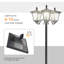 Lampadaire solaire, éclairage de paysage solaire à luminosité réglable pour jardin