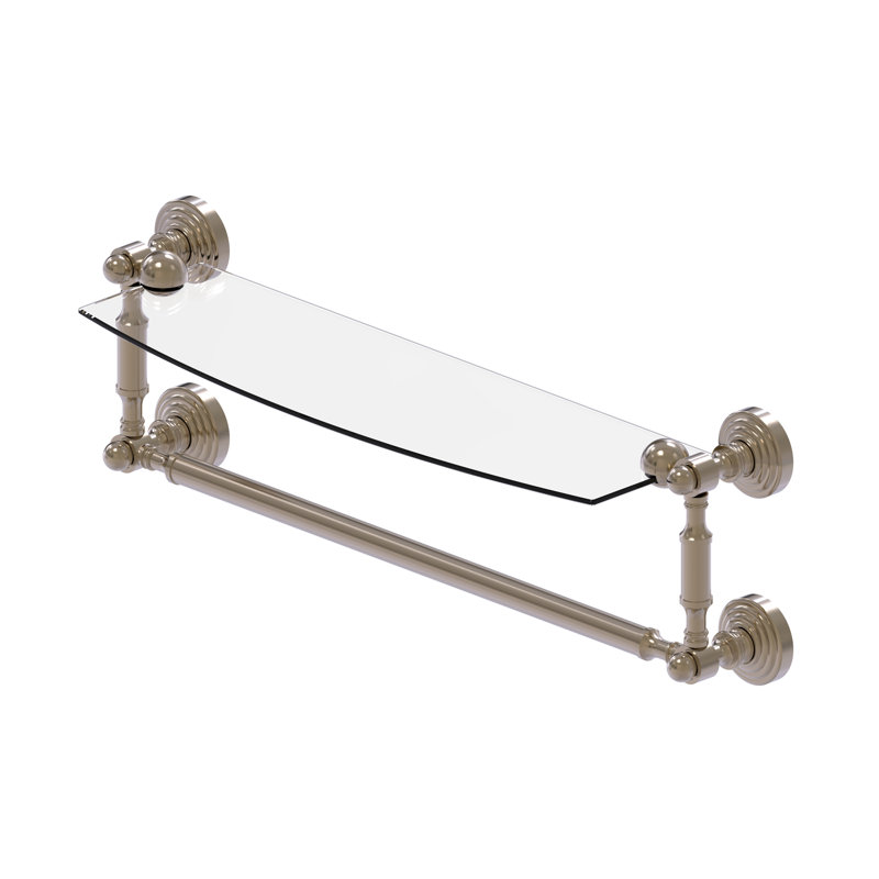 Beresford Bracket Shelf with Towel Bar, 5" H x 22.2" W x 6.1" D, Antique Pewter