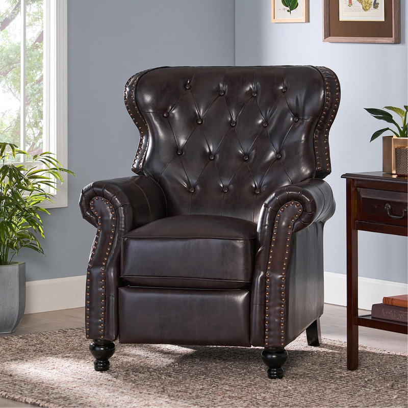 Fauteuil inclinable avec accoudoirs roulés gris brun Accents