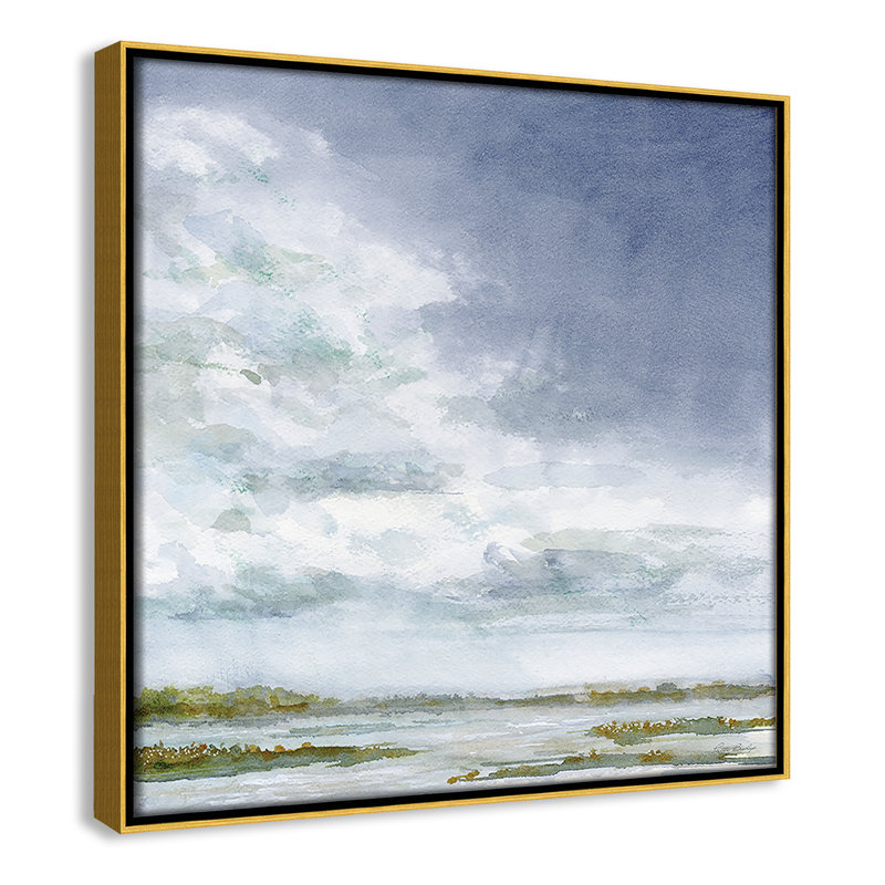 Clouds Right - Square Version Print by Patti Bishop, 13.5" H x 13.5" W, Gold