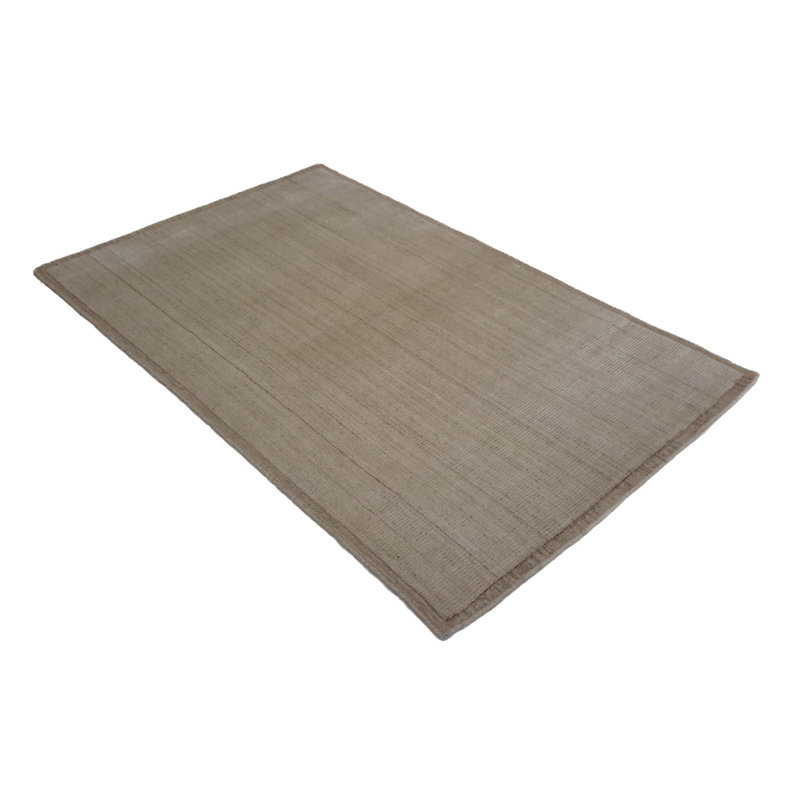 Solid Color Handmade Rectangle 4' x 6' Wool/Cotton Area Rug in Brown