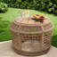 Tables de patio modernes, table d'appoint ronde en bois d'acacia et corde, 68 kg, jardin-742960475