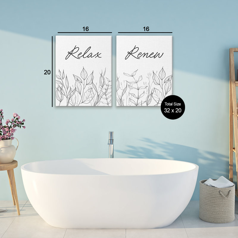 Ensemble de toiles 2 pièces Relax and Renew, H 20 po x l 16 po
