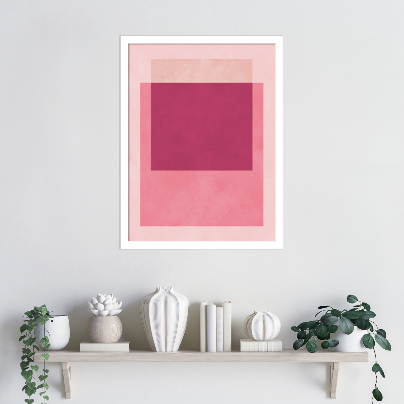 Overlapping Geometry 12 Print, 21" H x 16" W, White