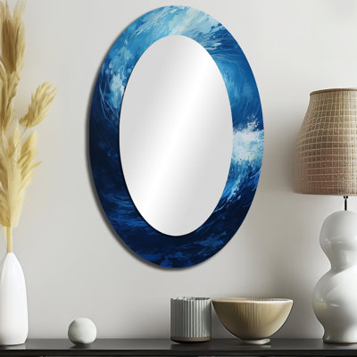 Sahera Tidal Twist Wave Vortex I - miroir mural décoratif à spirales abstraites