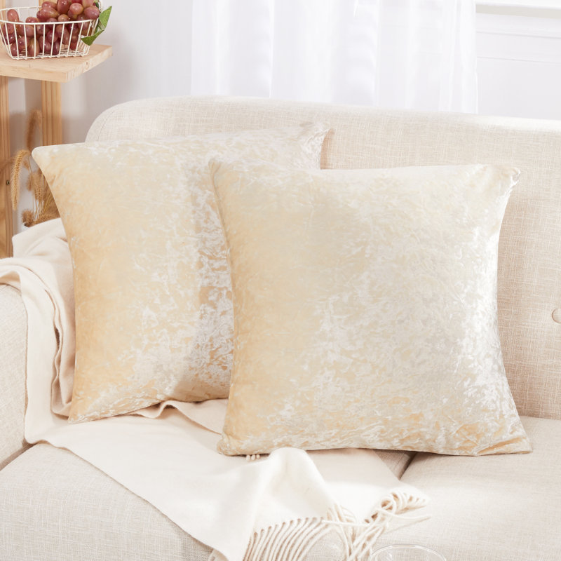 Reversible Pillow Cover, 18" x 18", Light Beige
