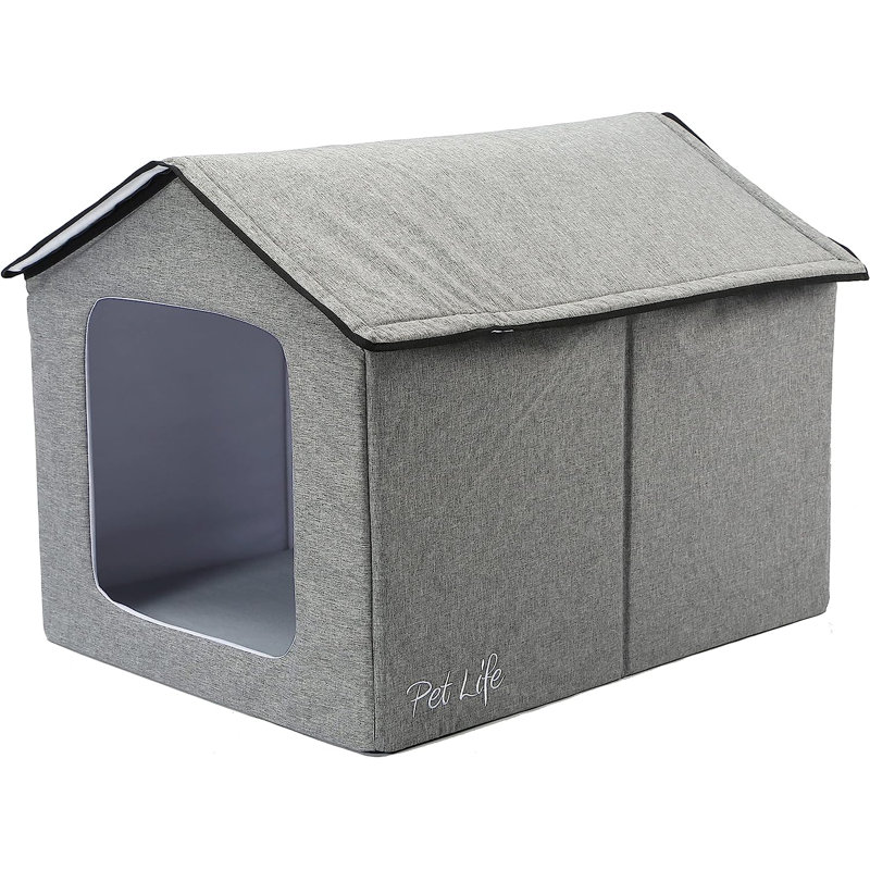 Chiot Danesha Hush Dome avec chauffage / refroidissement, gris, L 23,6 po x P 29,5 po