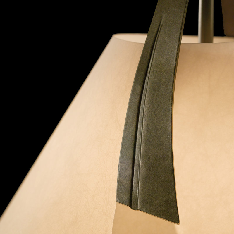 Luminaire suspendu simple à 1 lumière de 17,5 po Mobius, Fumée noire translucide, 63.7"