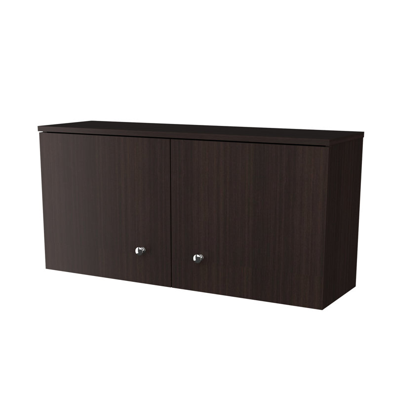 36.02 in. W x 10.63 in. D x 17.32 in. H Ready to Assemble Wood Wall-Mounted Storage Cabinet in Espresso