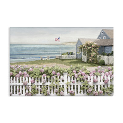 Coastal Bay Cottage Canvas Wall Art by Amber Sterling