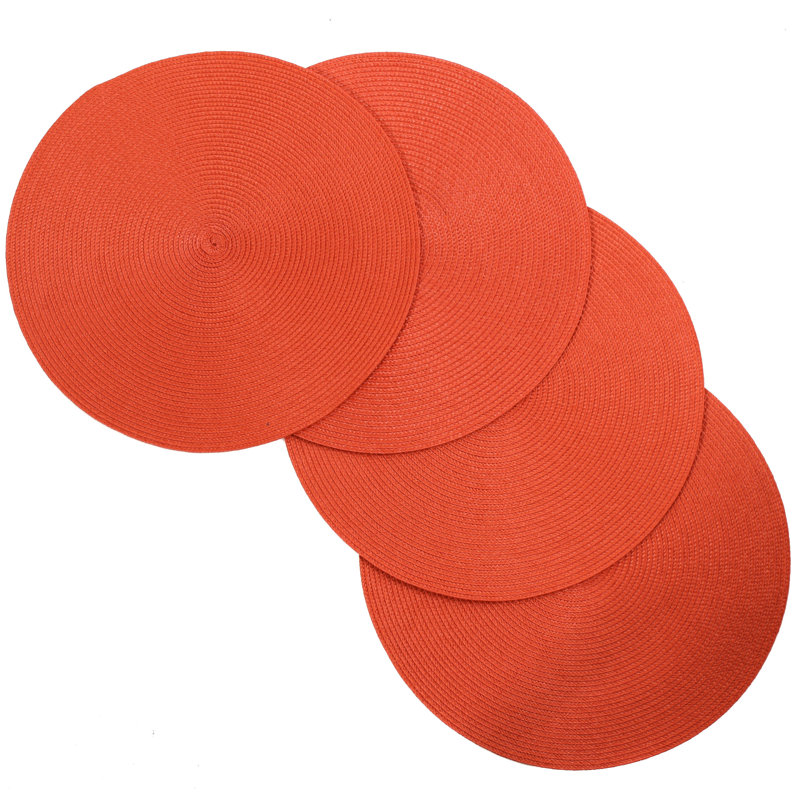 Maykaylee Solid Colour Round Placemat, Orange