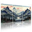 Ensemble de 3 tableaux muraux sur toile de style japonais représentant un paysage de montagne-639333706