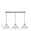 Luminaire suspendu linéaire à 3 lumières 3 lumières avec verre cristal 12 po-32326010-32326012