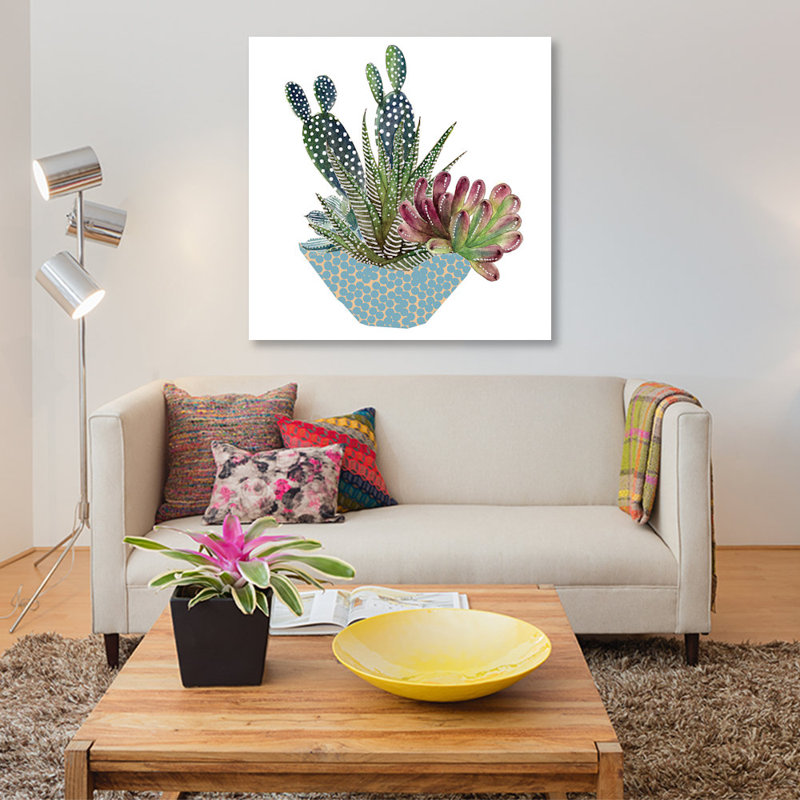 «Cactus Arrangement I» par Melissa Wang - impression sur toile tendue, H 26 po x l 26 po x P 1,5 po