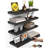 Set Of 4 Floating Shelves Bathroom For Wall – Farmhouse Black Wood-1078453280
