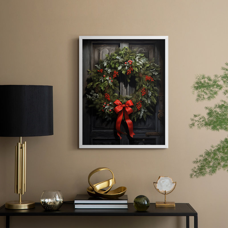 «Christmas Holiday Art DCLxxvii», reproduction d'art encadrée - bois massif, H 11 po x l 9 po, Blanc