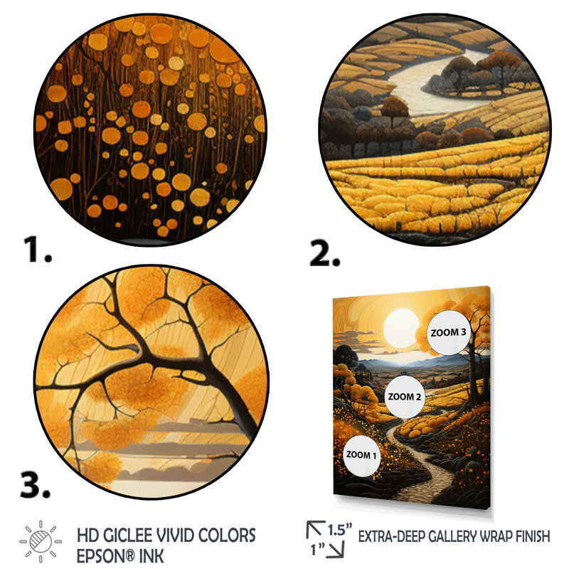 «Countryside the Golden Harvest I», reproduction encadrée sur toile, H 44 po x l 34 po x P 1,5 po, Encadrement doré