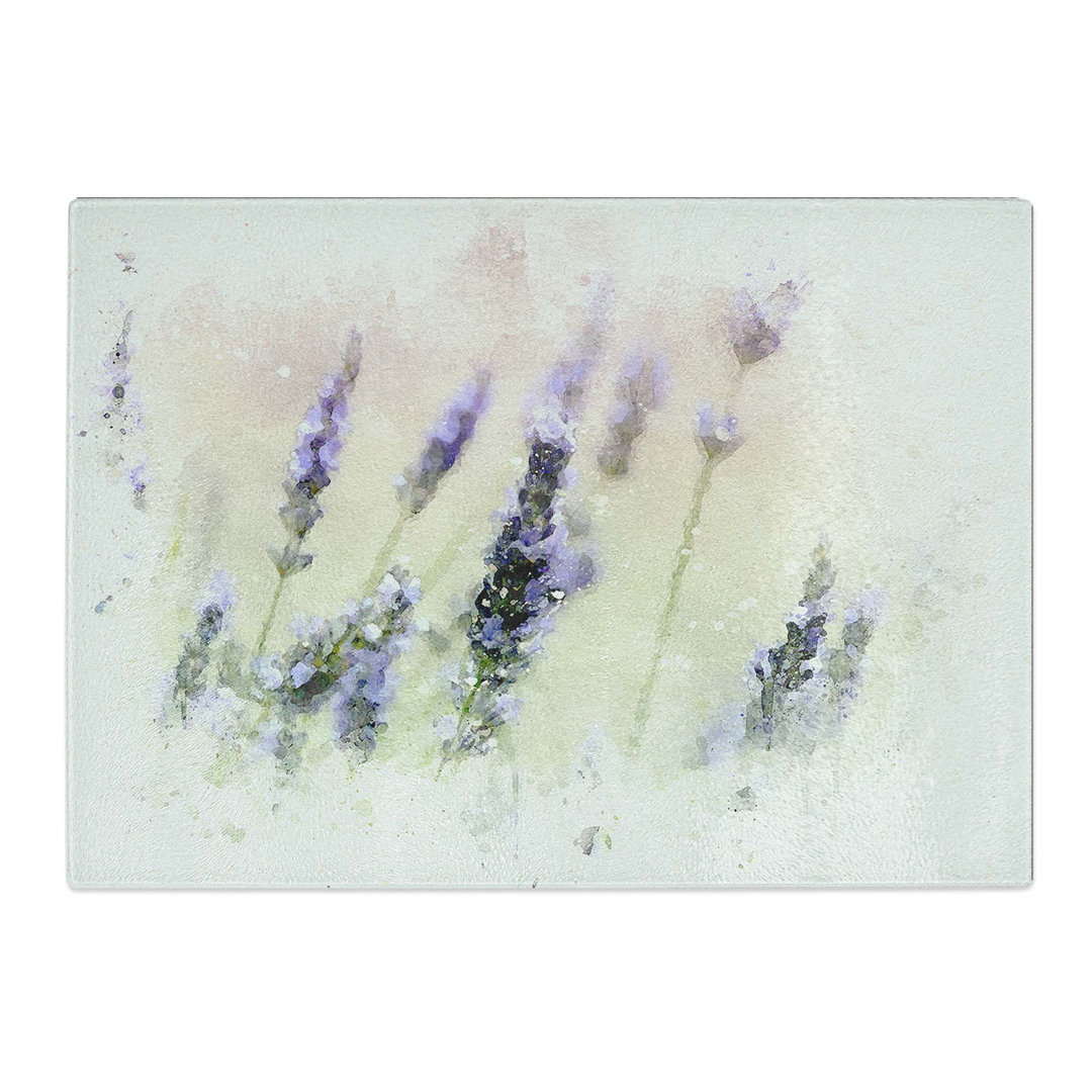 Tempered Glass a Field of Lavender Chopping Board