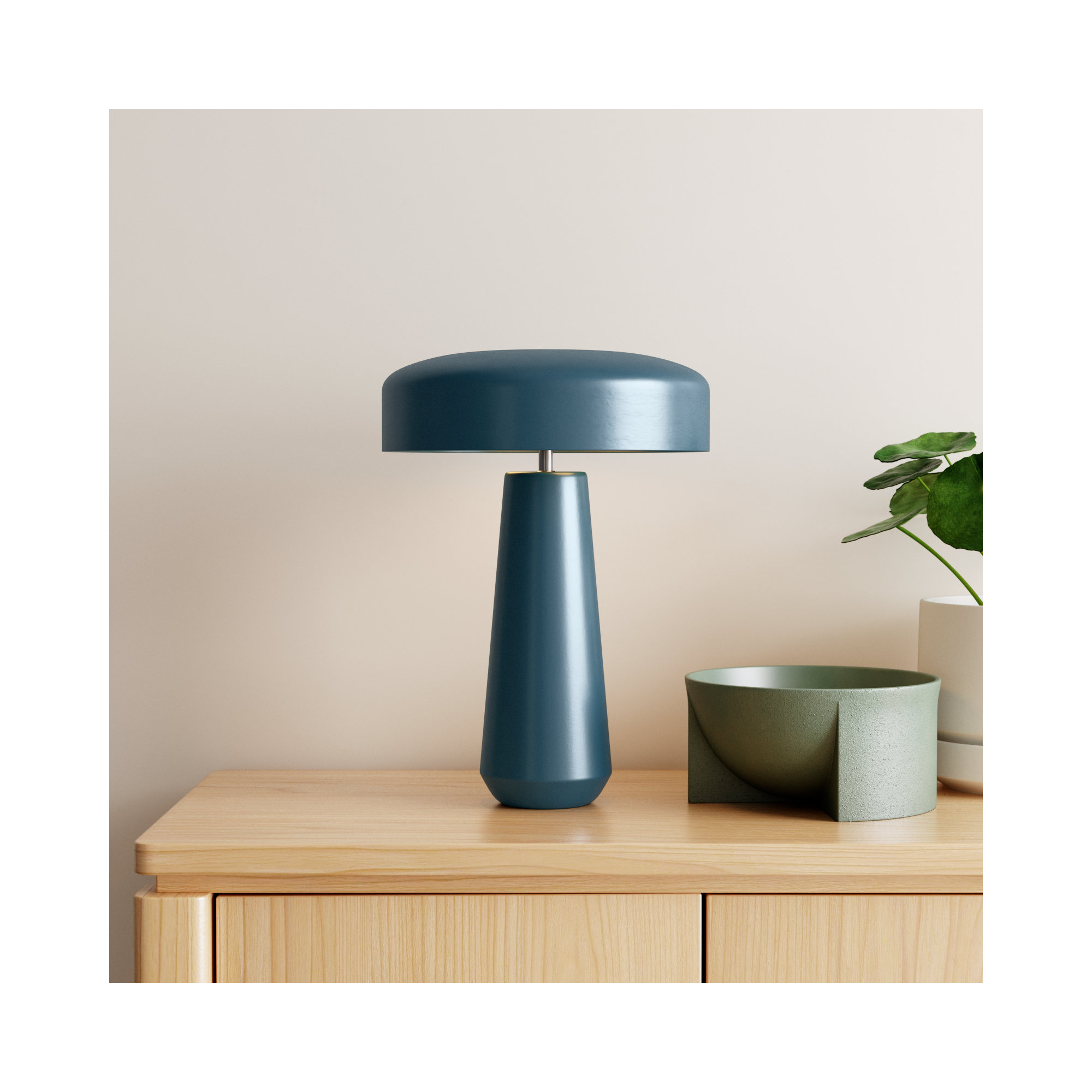 Percy Ceramic Table Lamp, Midnight Sky/Matte White